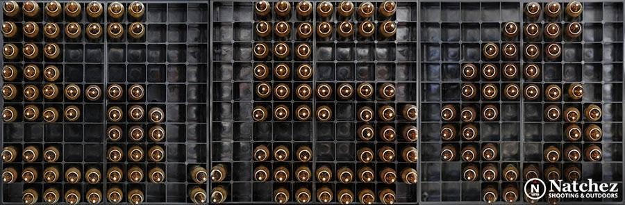 5-56 ammo arranged in holder