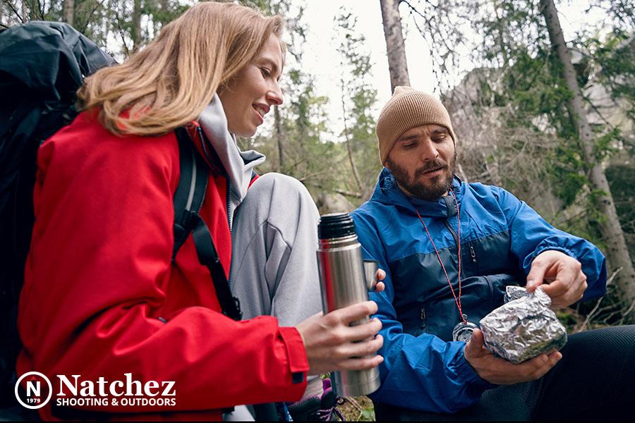 Backpackers enjoying lunch in the forest?