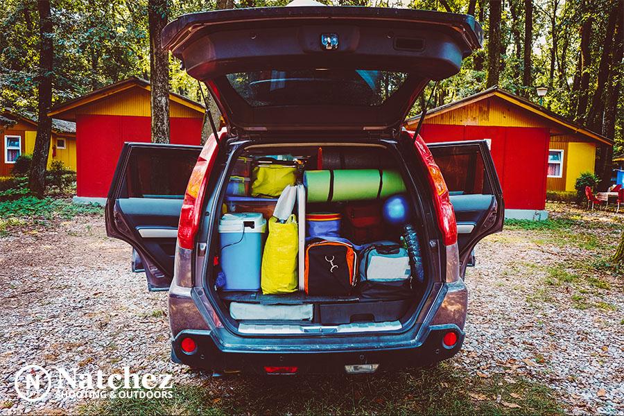 A car loaded with camping gear?