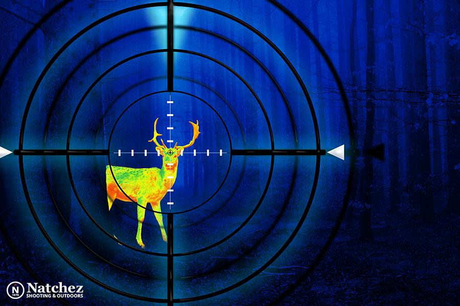 Thermal scope in action for night hunting
