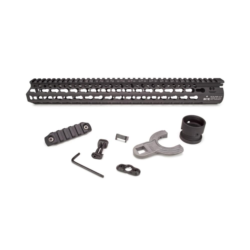 Bravo Company Alpha Keymod Rail Fits AR Rifles 15" Aluminum Alloy Black Finish  Includes BCM KeyMod Sling Mount and a BCMGUNFIGHTER KeyMod Nylon Rail BCM-KMR-A15-556-BLK - Bravo Company