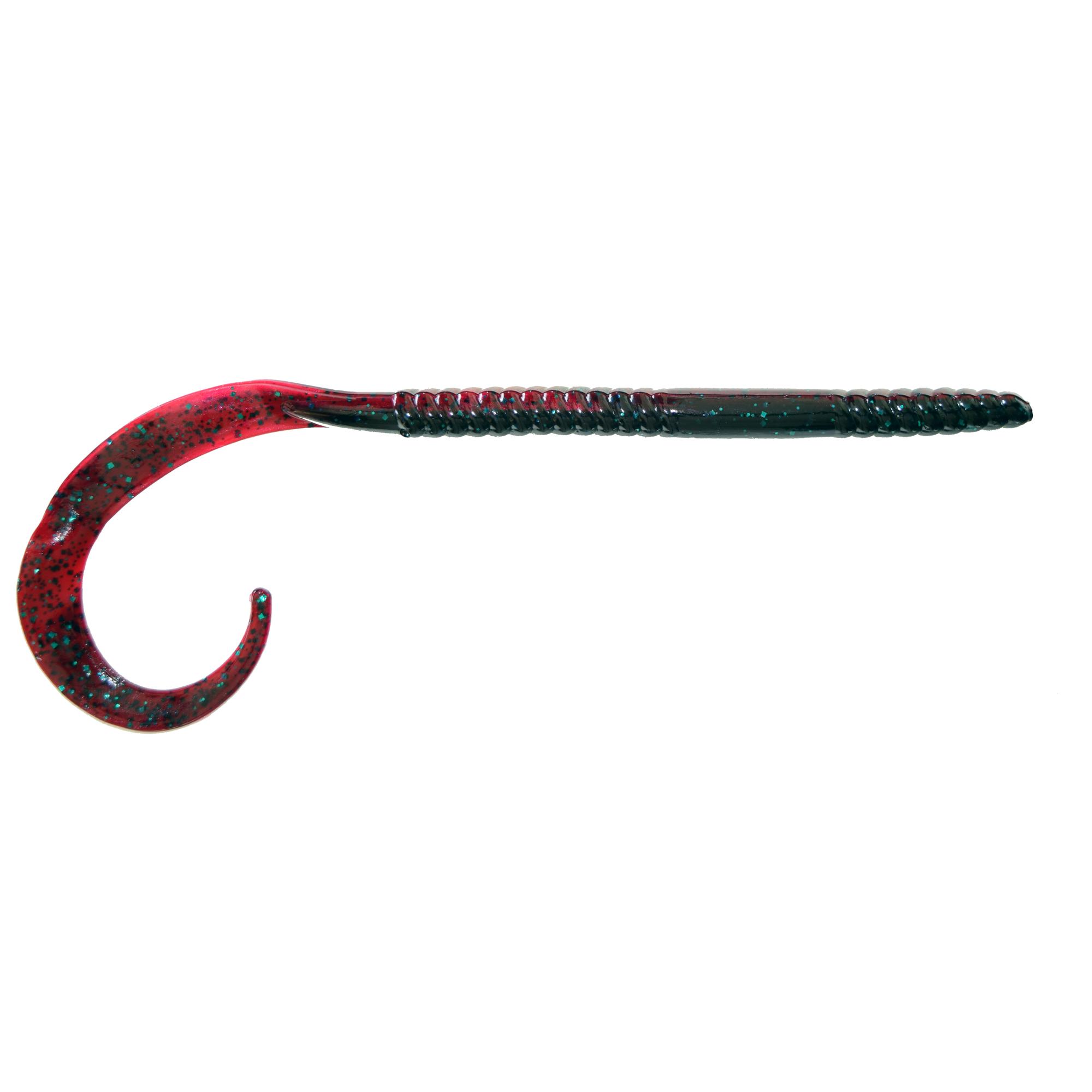 Gambler Ribbon Tail Worm - Red Shad Green Glitter