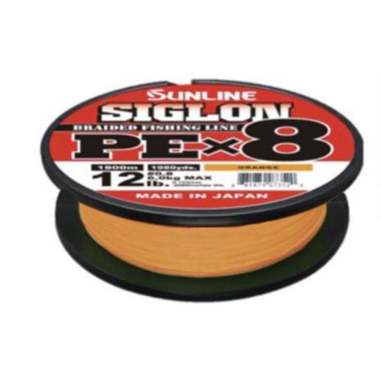 Sunline 63053488 Siglon PEx8 12 lb Fishing Line, Orange, 165 yd