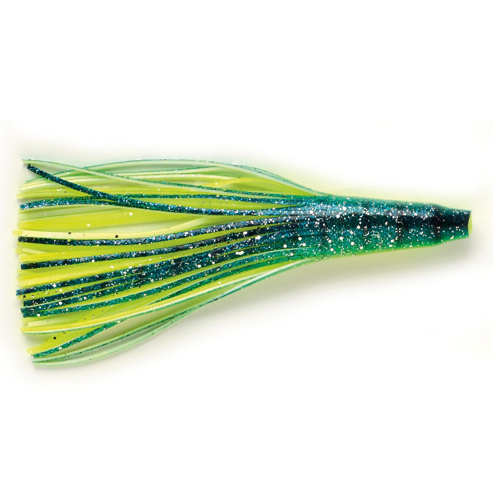 P-Line 6'' Double SquidSkirt Green White Dolphin 2pk - P-Line