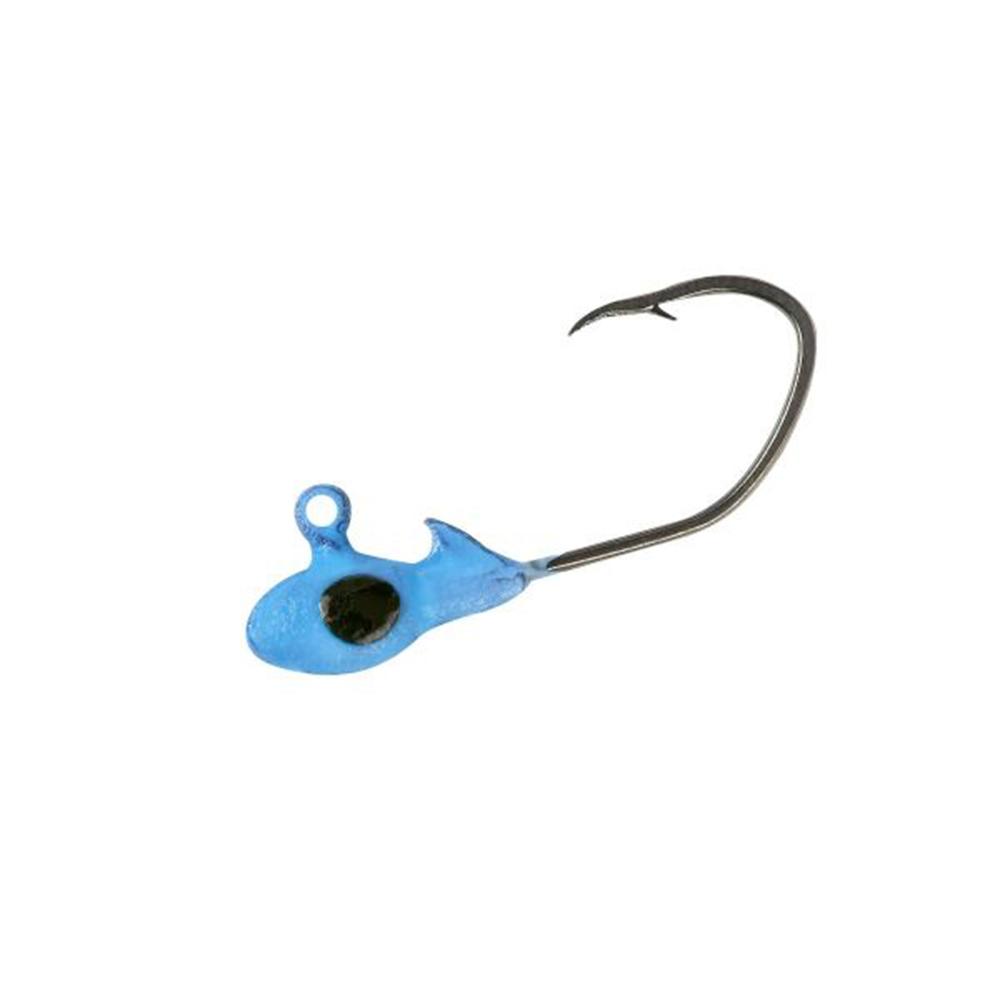 Bobby Garland OverbiteSickle Jighead 1/48 oz Mo' Glo Blue 10/ct - Bobby Garland Crappie Baits