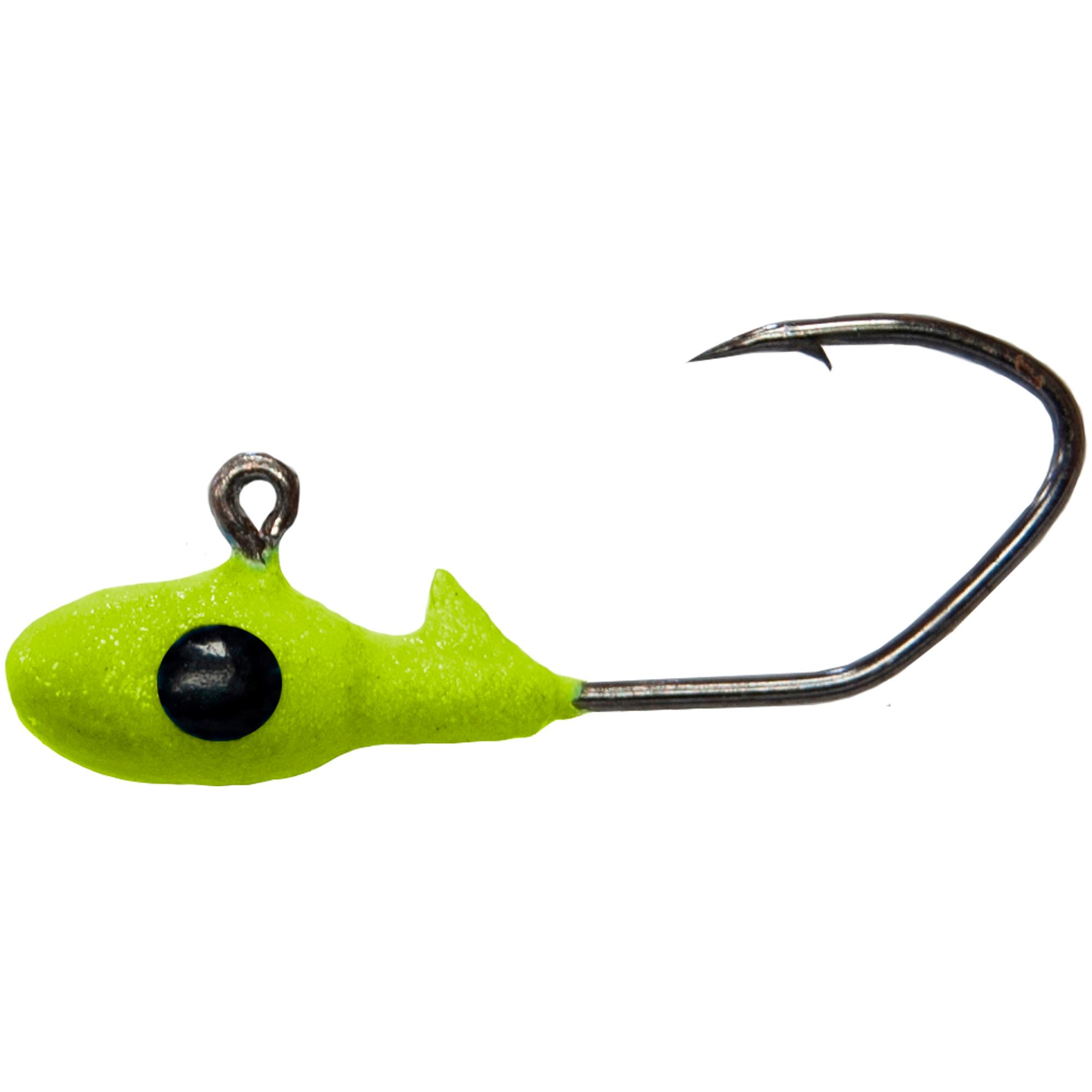 Bobby Garland OverbiteSickle Jighead 1/48 oz Mo' Glo Chart 10/ct - Bobby Garland Crappie Baits