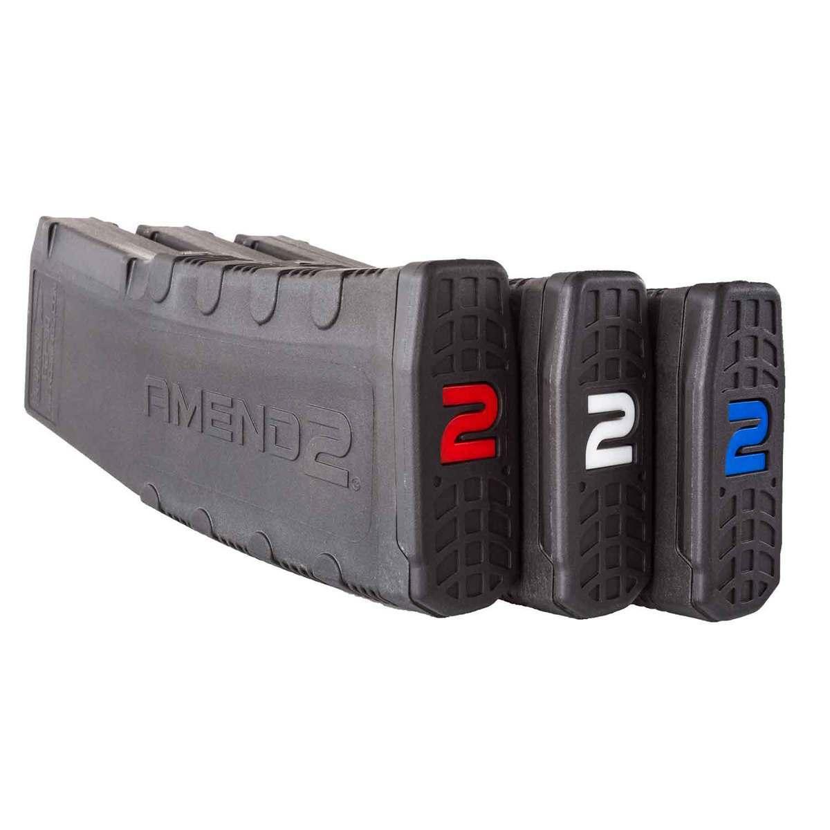 Amend2 AR-15 Rifle Magazine With Red, White and Blue Internals - Black 30/rd 3/pk - Amend2