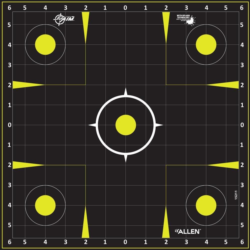 Allen EZ Aim Non-Adhesive Splash Target 12.5" Black and Yellow 30 per Pad - Allen