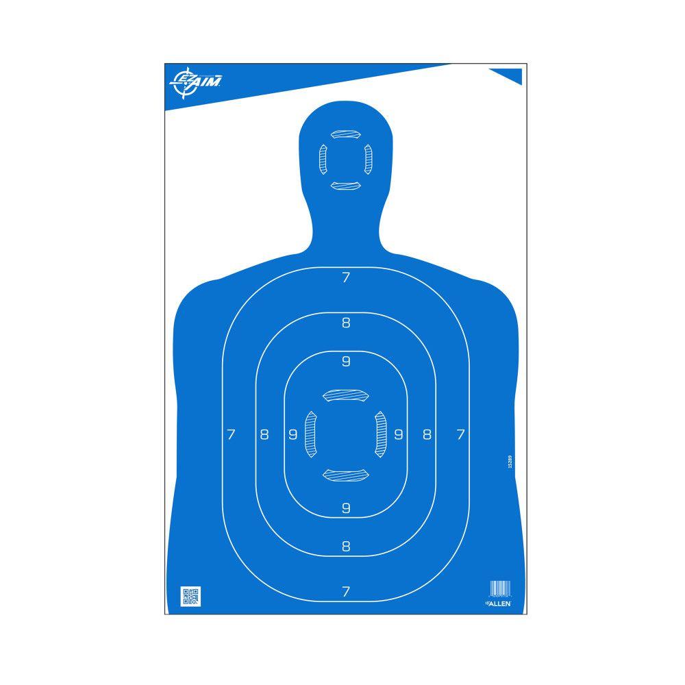 Allen EZ-Aim Silhouette Paper Shooting Targets 23"W x 35"H, Blue 100/ct - Allen