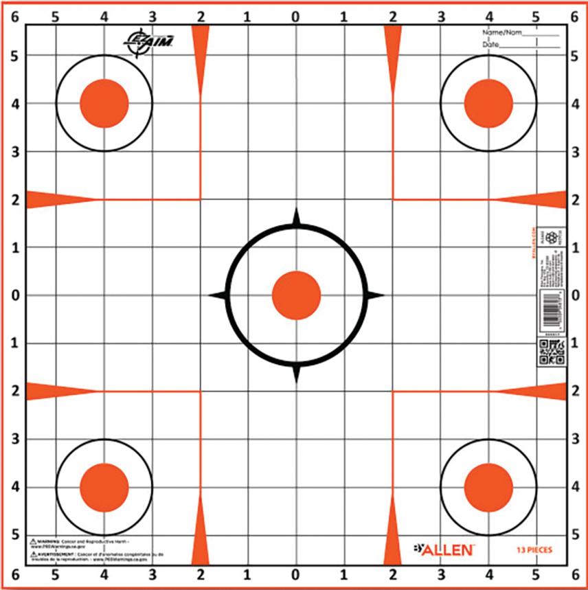 Allen EZ AIM Paper Targets Sight-In Grid 12x12 -12/ct