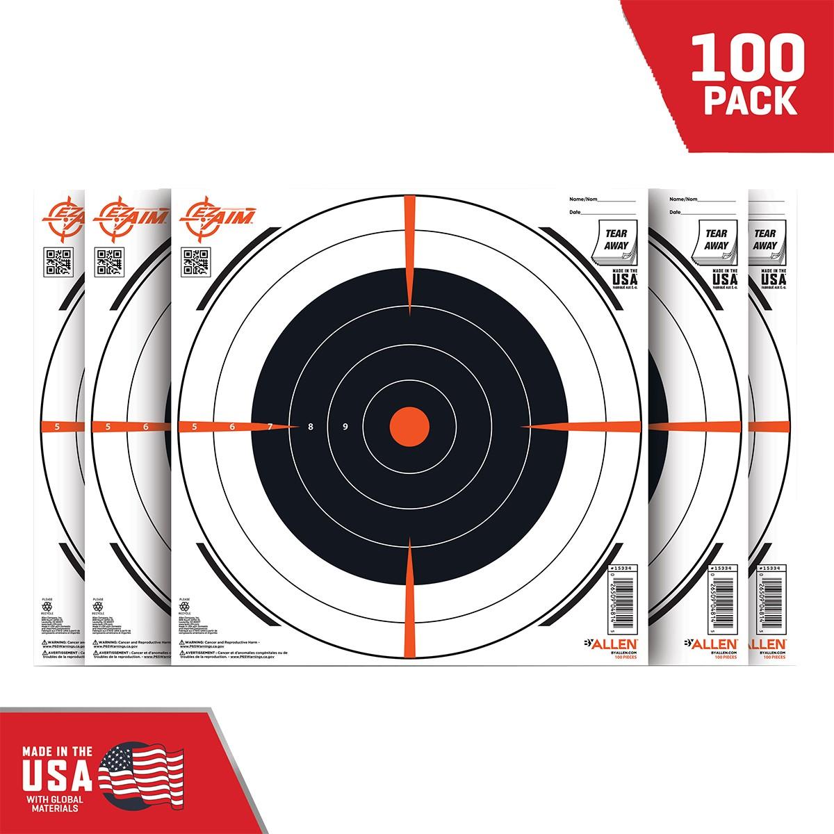 Allen EZ Aim paper Bullseye Target Pad 12x12 100 per Pad - Allen