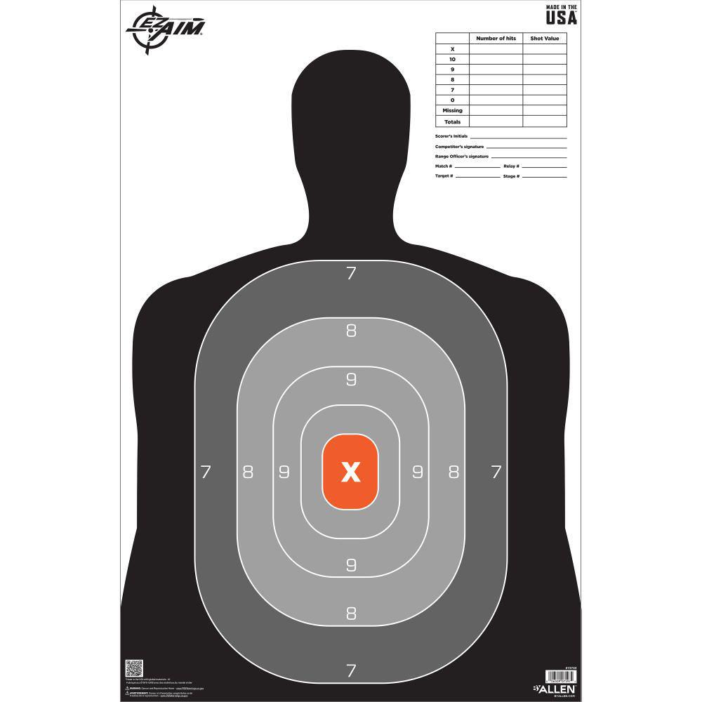 Allen EZ Aim B27 Pro Silhouette Paper Target 23" x 35" 50/ct - Allen