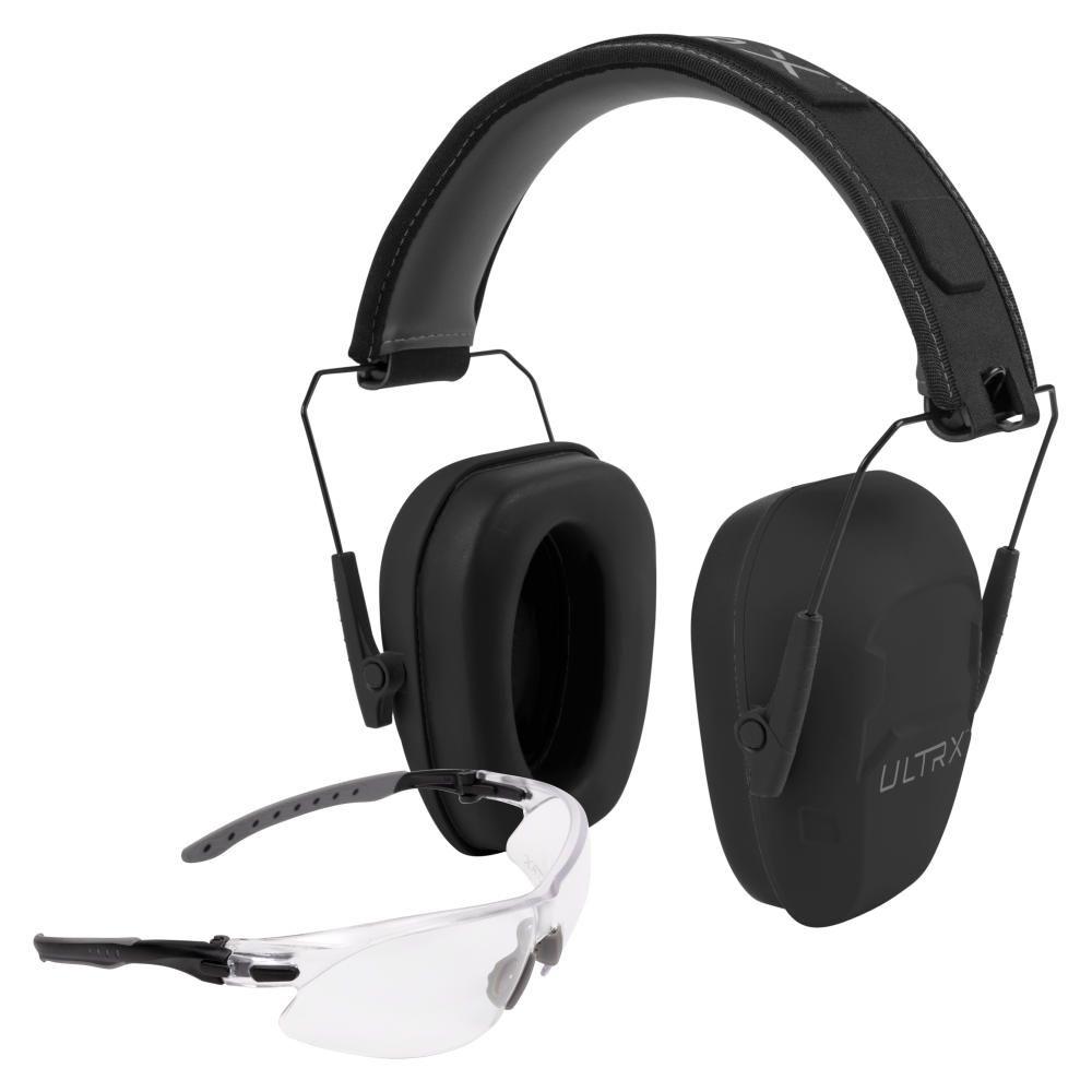 Allen ULTRX Shield Ear & Eye Combo Passive Earmuff 23dB Midnight Grey Shooting Glasses Clear - Allen