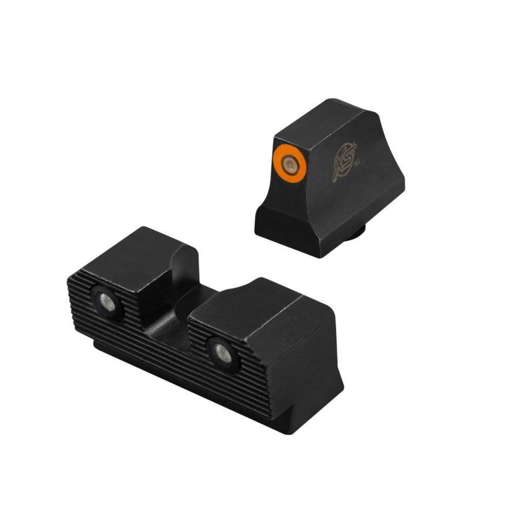 XS Sight Systems R3D 2.0 Suppressor Height Night Sights for Glock 42/43/43x/48 Orange Front with Black Rear - XS Sight Systems