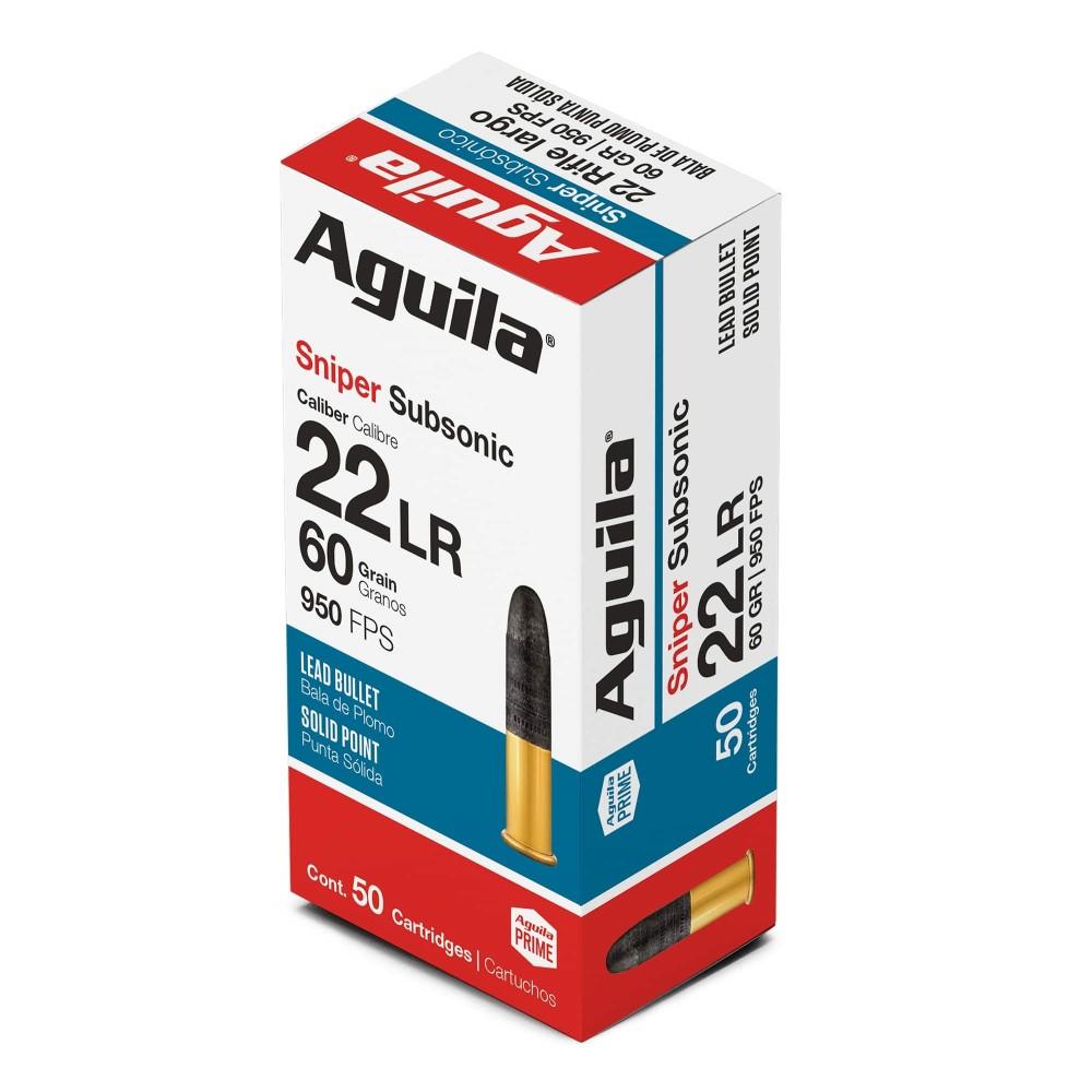 Aguila Sniper Subsonic Rimfire Ammuntion .22 LR 60 gr 950 fps 50/ct - Aguila