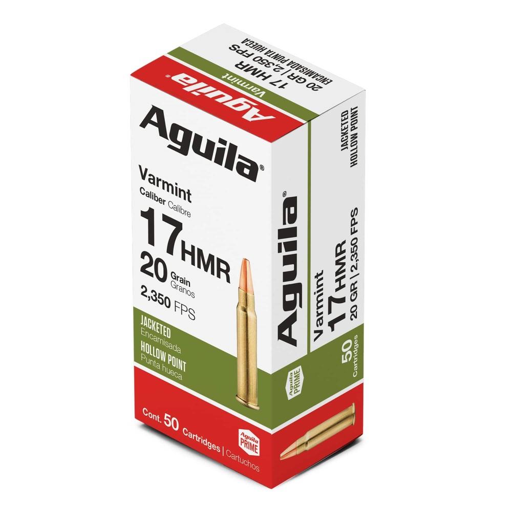 Aguila Varmint Rimfire Ammunition .17 HMR 20gr JHP 2350 fps 50/ct - Aguila