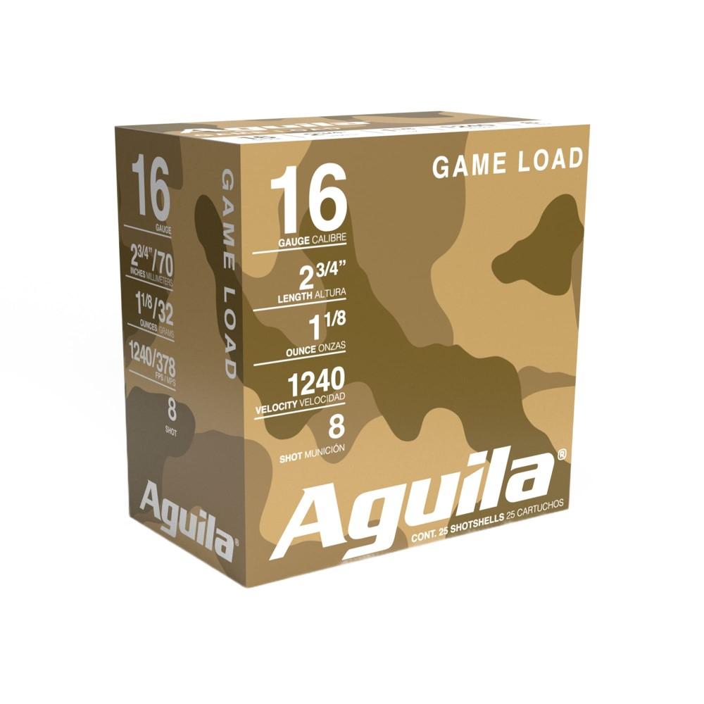 Aguila High Velocity Shotshells 16 ga 2-3/4" 1-1/8oz 1240 fps #8 25/ct - Aguila