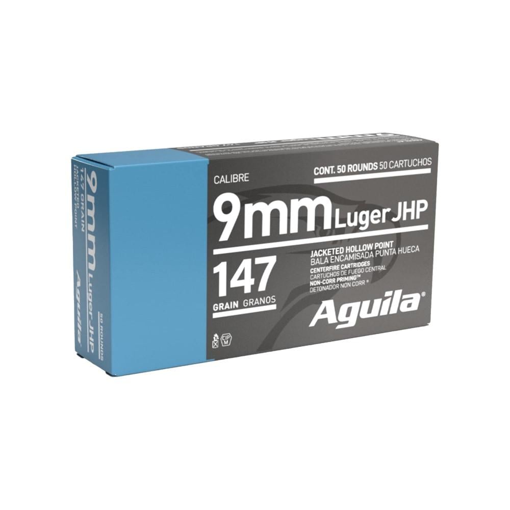 Aguila Handgun Ammunition 9mm Luger 147gr JHP 1000 fps 50/ct - Aguila