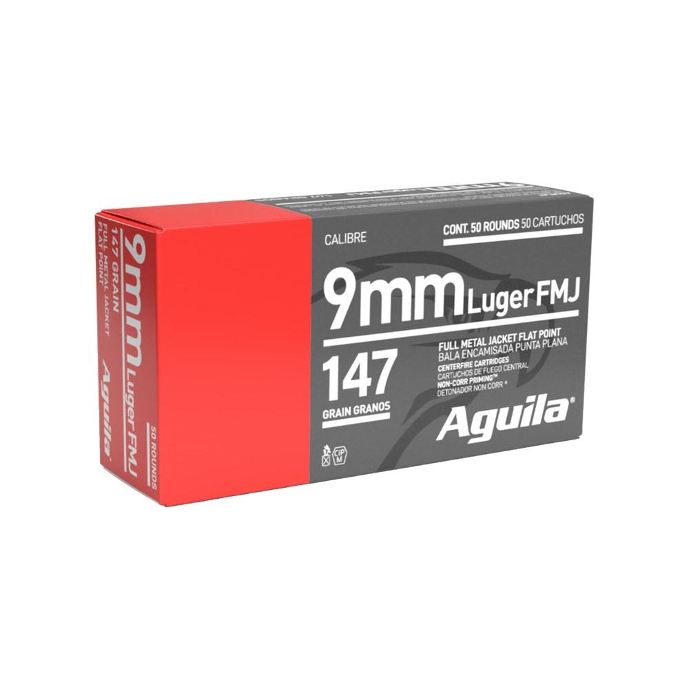 Aguila Handgun Ammuntion 9mm Luger 147 gr FMJFP 950 fps  50/ct - Aguila