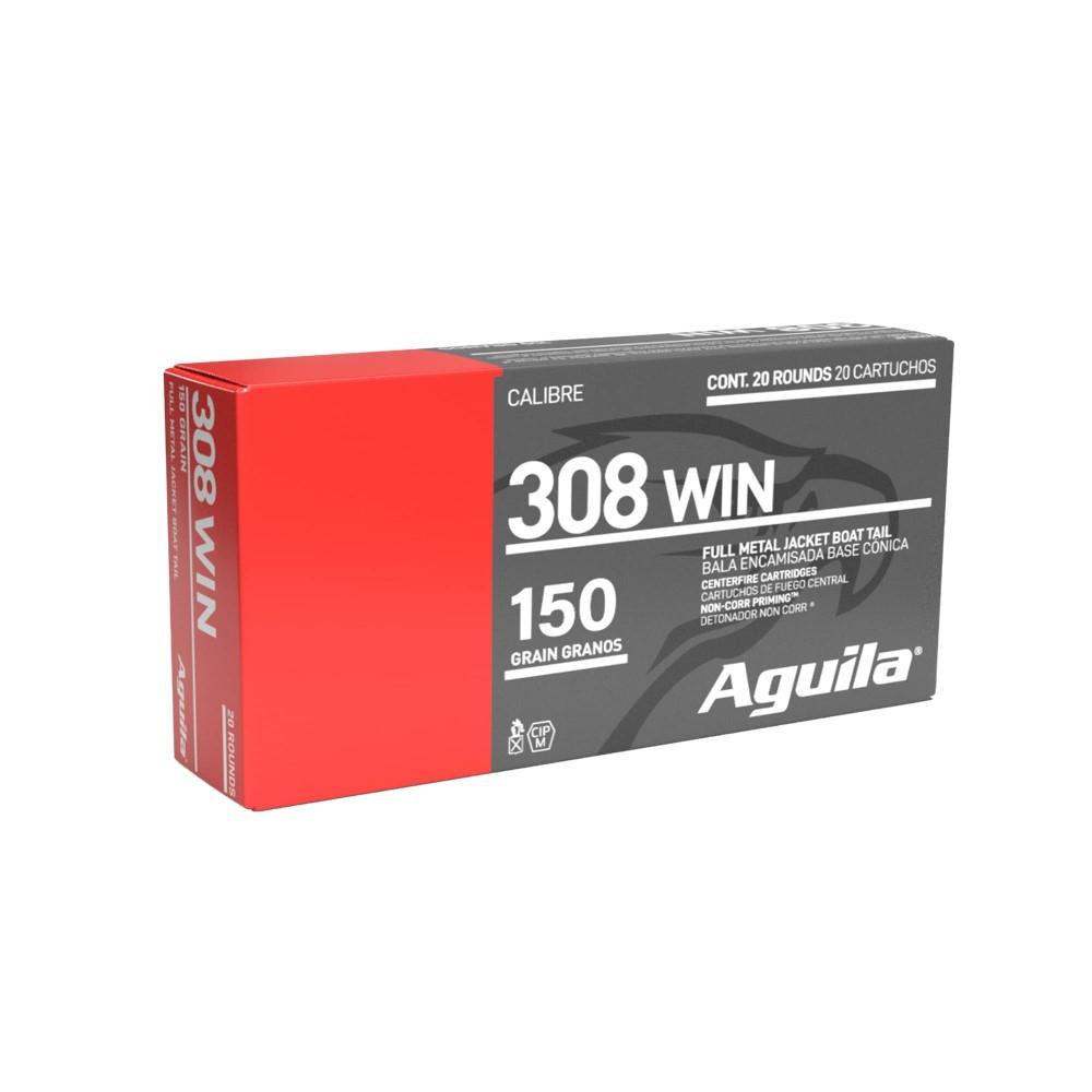 Aguila Rifle Ammunition .308 Win 150 gr FMJBT 2750 fps 20/ct