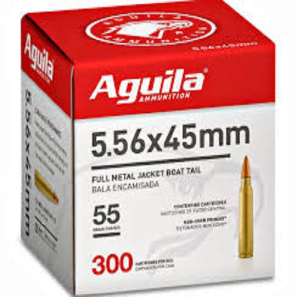 Aguila Rifle Ammunition 5.56mm 55gr FMJBT 3260 fps 300/ct (Bulk) - Aguila