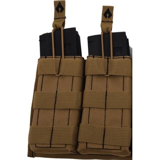 Advance Warrior Solutions Open Top Double Mag Pouch Tan - Advance Warrior Solutions