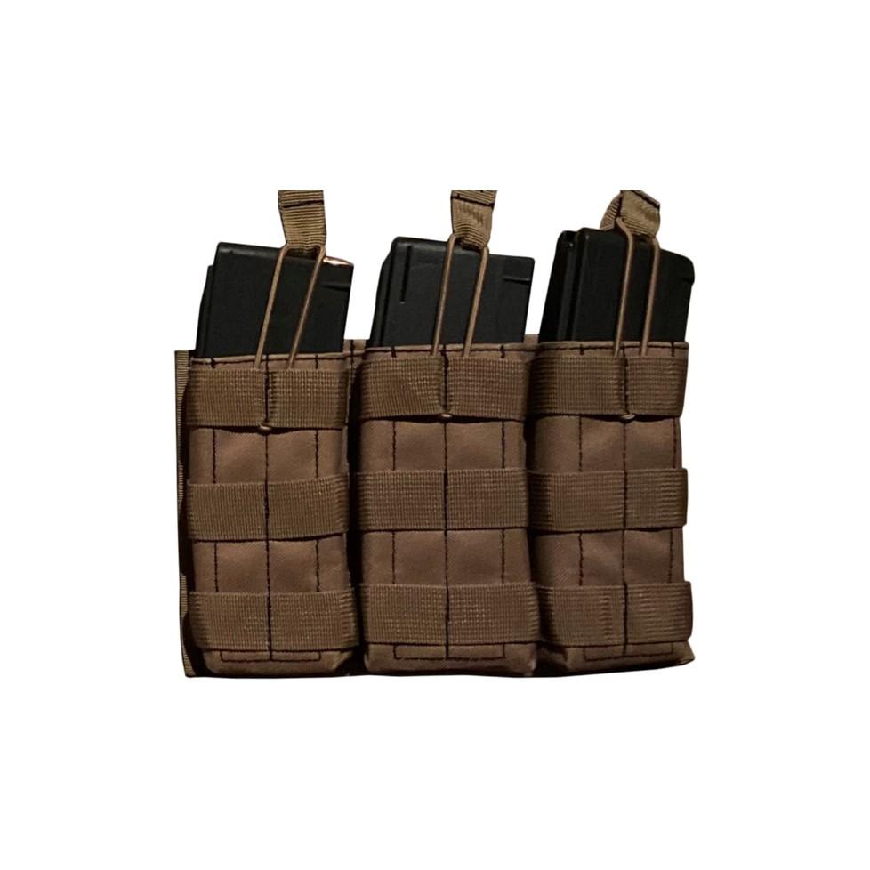 Advance Warrior Solutions Open Top Triple Mag Pouch Tan - Advance Warrior Solutions