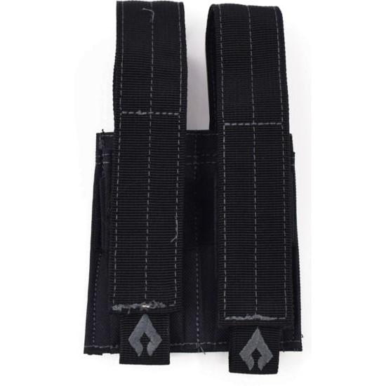 Advance Warrior Solutions Pistol Double Mag Pouch Black - Advance Warrior Solutions