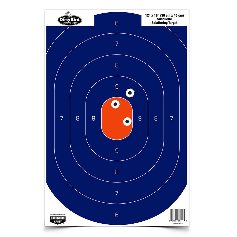 Birchwood Casey Dirty Bird Silhouette Target - 12"x18" Blue/Orange 50 Pack - Birchwood Casey