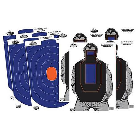 Birchwood Casey Dirty Bird Combo Target Pack 12"x18"  Blue Orange Silhouette 4/ct Bad Guy 4/ct - Birchwood Casey