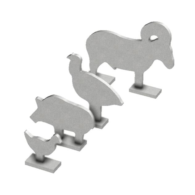 Birchwood Casey Silhouette Knock Over Targets - 4/ct (Chicken, Turkey, Pig and Ram) - Birchwood Casey