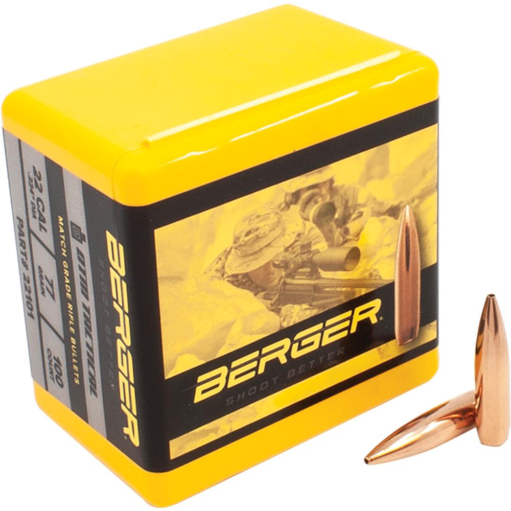 Berger Match Grade Tactical Bullets .22 cal .224" 77 gr OTM TACTICAL 100/box - Berger Bullets