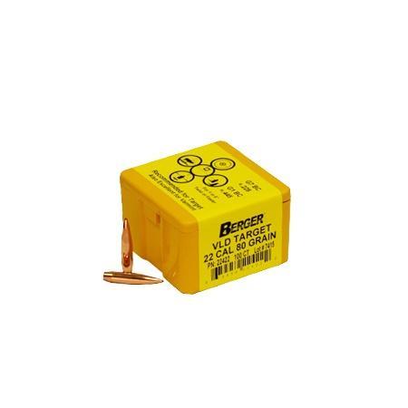 Berger VLD Target Bullets .22 cal .224" 80 gr HPBT 100/ct