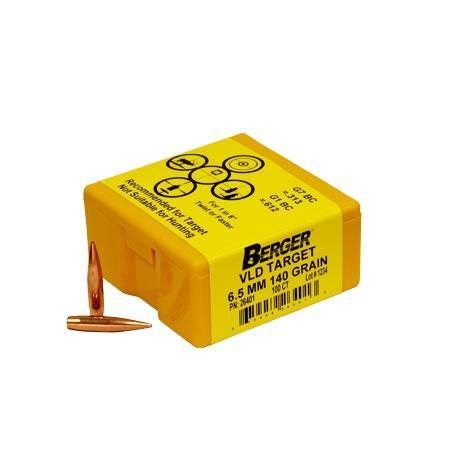 Berger Match Grade Target Bullets 6.5mm .264" 140 gr VLD TARGET 100/box - Berger Bullets