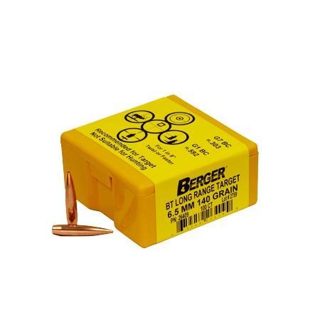 Berger Match Grade Target Bullets 6.5mm .264" 140 gr BT TARGET 100/box - Berger Bullets