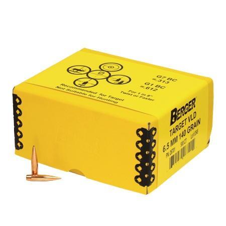 Berger Match Grade Target Bullets 6.5mm .264" 140 gr VLD TARGET 500/ct - Berger Bullets