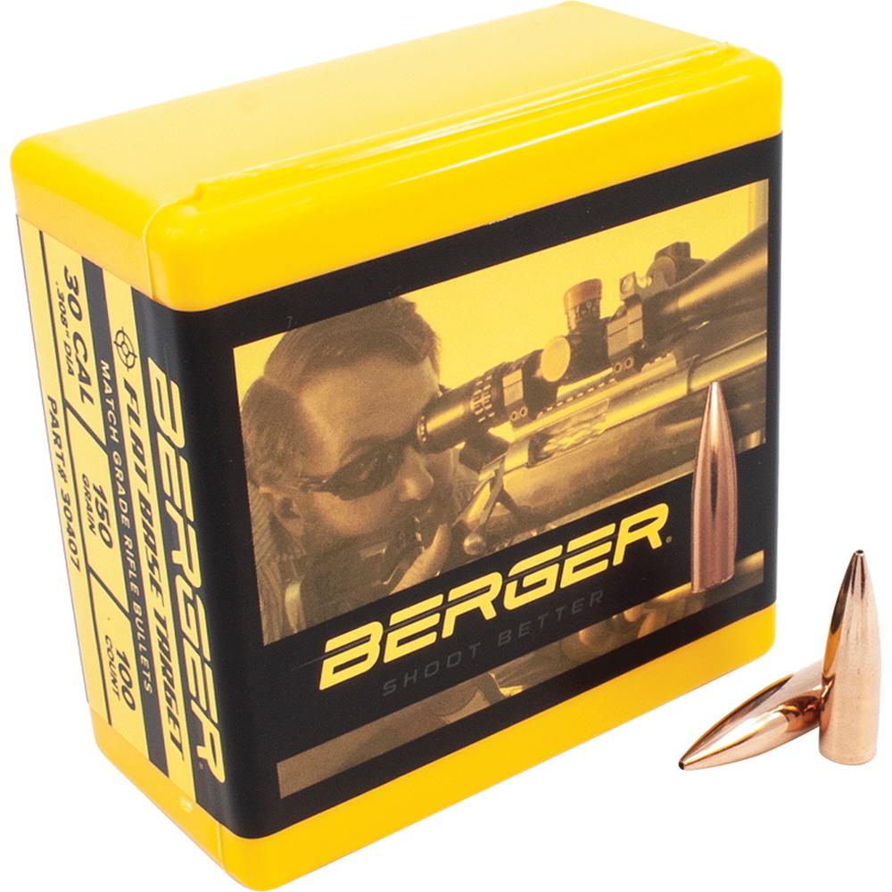 Berger Match Grade Target Bullets .30 cal .308" 150 gr FB TARGET 100/box - Berger Bullets