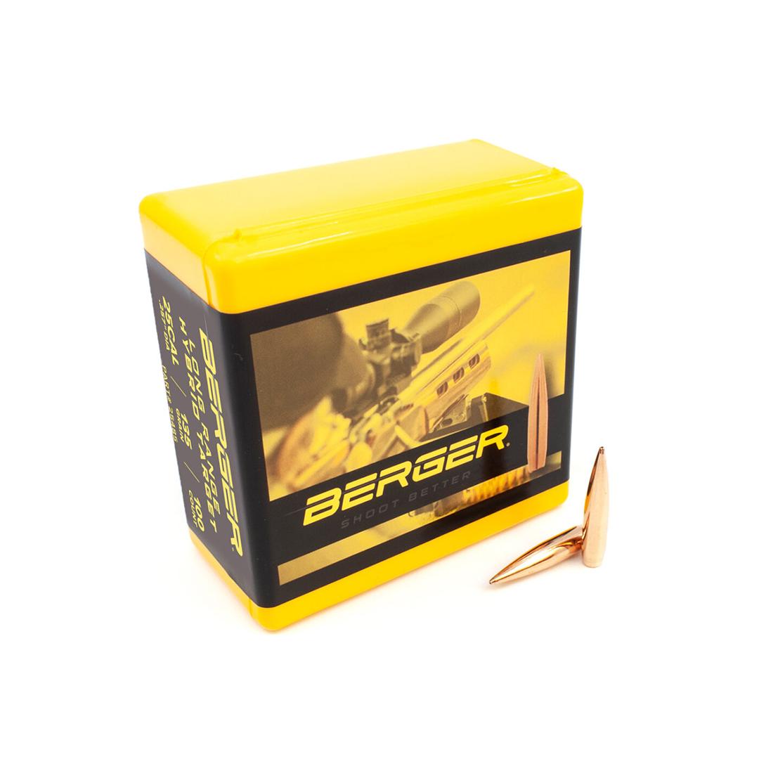 Berger Rifle Bullets .25 cal 135gr LR Hybrid Target 100/rd Box - Berger Bullets