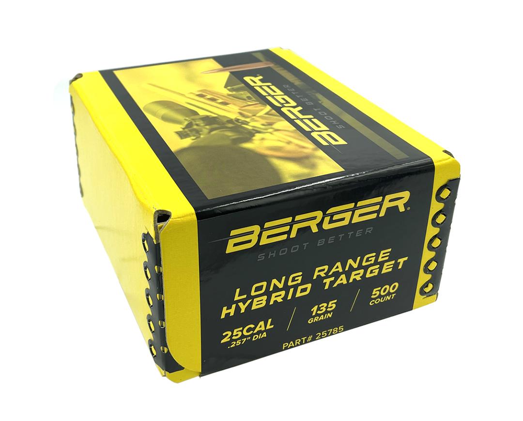 Berger 25 cal 135gr LR Hybrid Target 500rd box - Berger Bullets