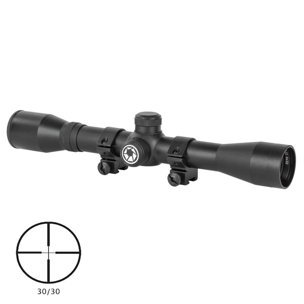 Barska Riflescope 4x32 Plinker-22 Black Matte 30/30 3/8in Dovetail Rings - Barska