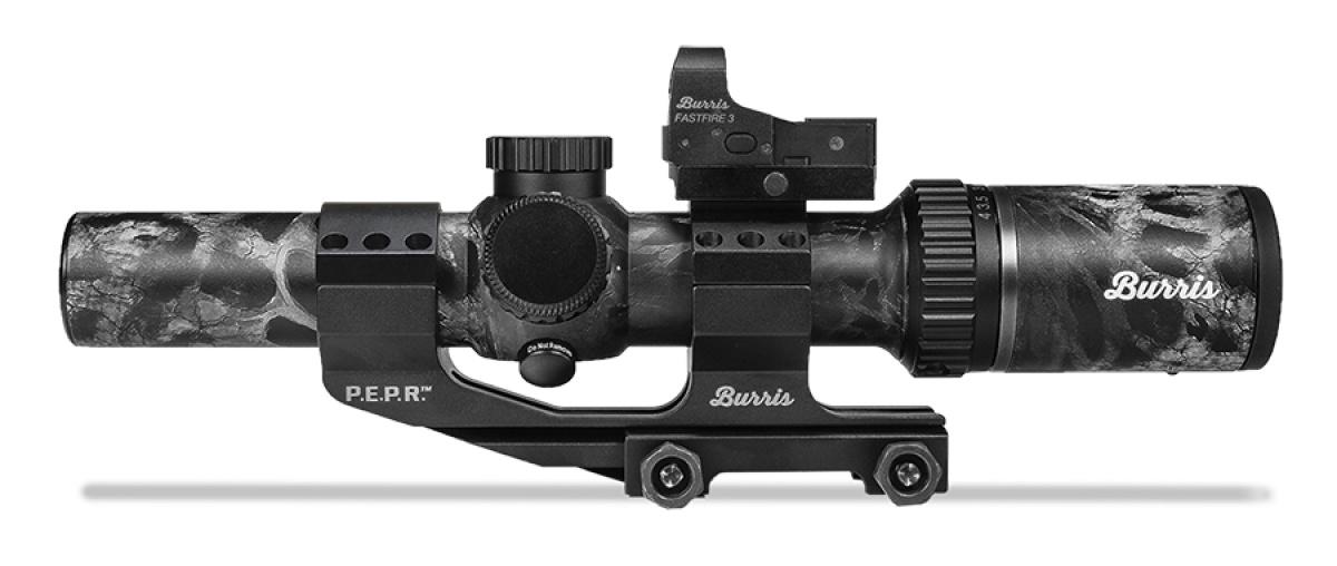 BLEMISHED Burris MTAC Rifle Scope Combo FastFire II & PEPR Mount - 1-4x-24mm illuminated Ballistic AR Reticle Prym 1 Blackout - Burris