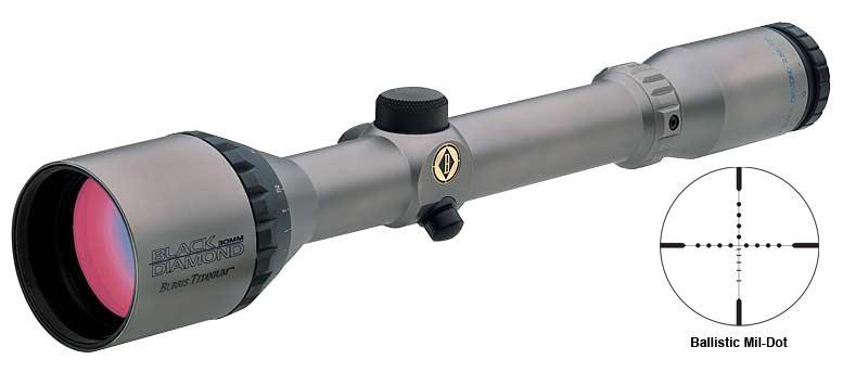 BLEMISHED Burris 4-16x50 Black Diamond Titanium Rifle Scope Ballistic Mil-Dot Reticle Gray - Burris