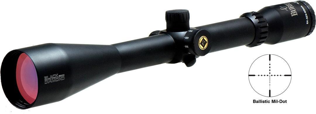 BLEMISHED Burris 8-32x50 Black Diamond Rifle Scope Ballistic Mil-Dot Matte Side PA Target Knobs - Burris