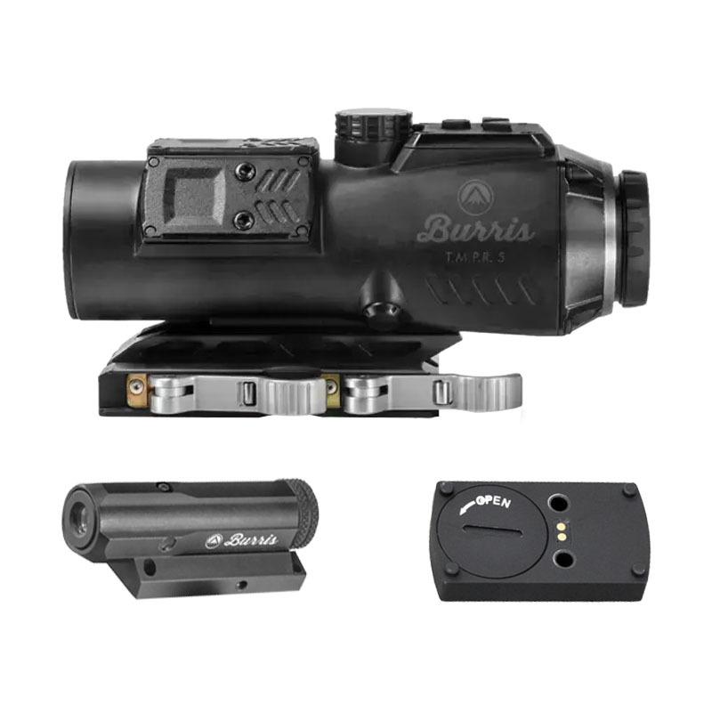 Burris T.M.P.R. 5 Modular Prism Kit : 5x32 AR Reticle / Red Laser Sight & Battery Pack Riser - Burris