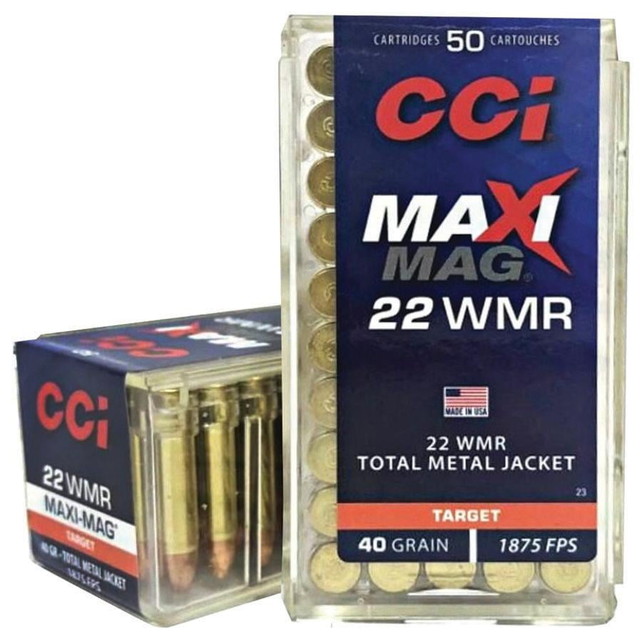 CCI Maxi-Mag Rimfire Ammunition .22 WMR 40 gr TMJ 1875 fps 50/ct CCI Maxi-Mag Rimfire Ammunition .22 WMR 40 gr TMJ 1875 fps 50/ct