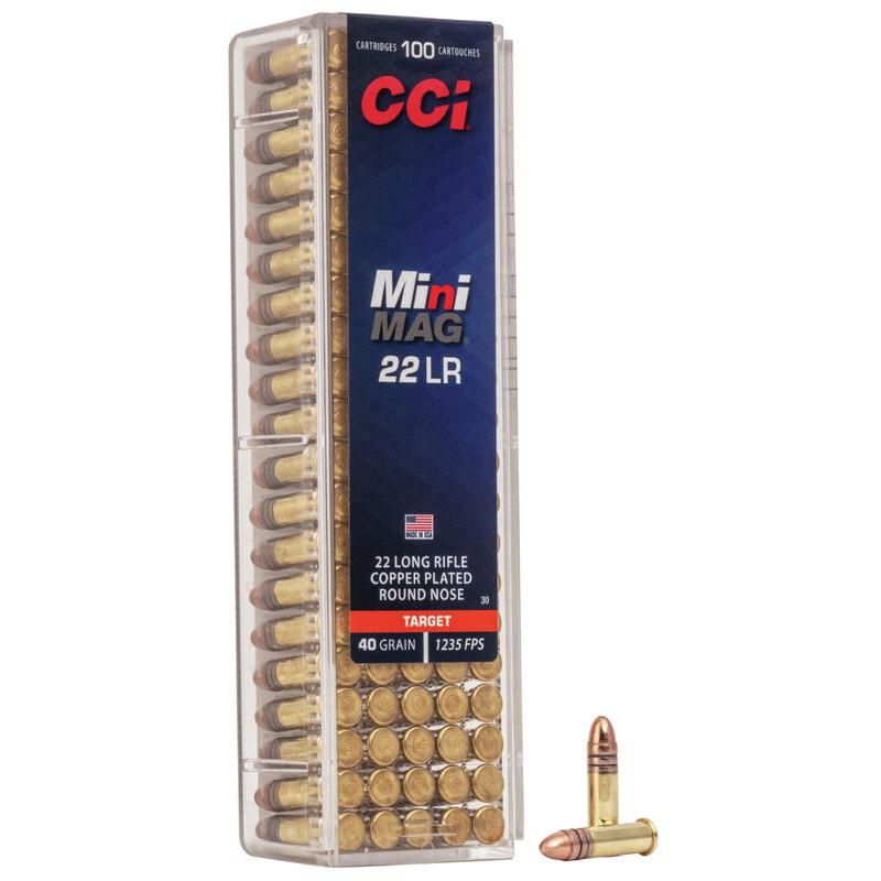 CCI Target Mini-Mag Rimfire Ammunition .22 LR 40 gr CPRN 1235 fps 5000/ct Case (50 Boxes) - CCI