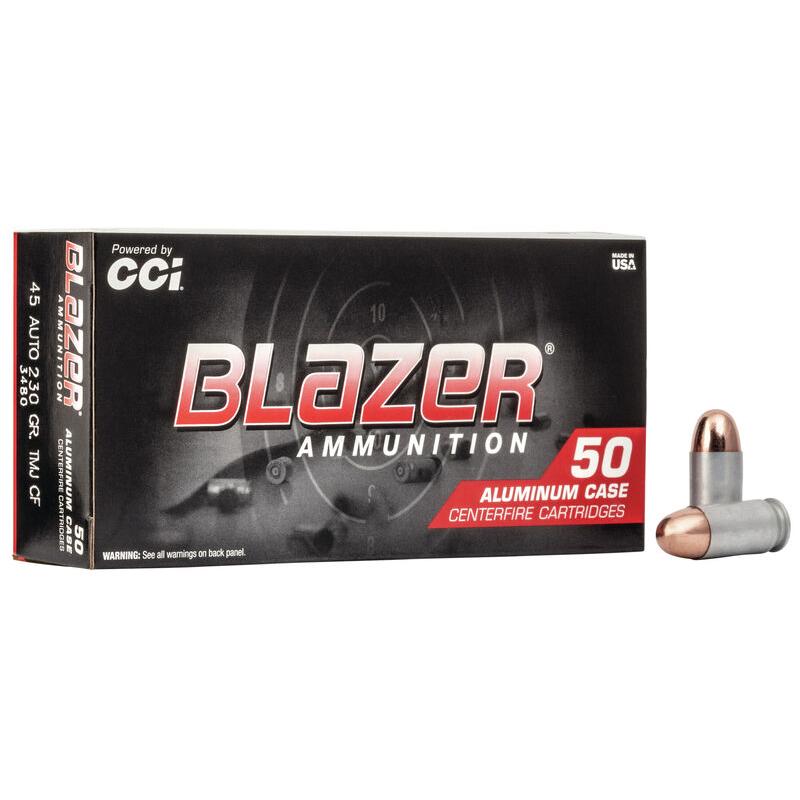 CCI Blazer Aluminum Handgun Ammunition Clean-Fire .45 Auto 230 gr FMJ 845 fps 50/ct - CCI