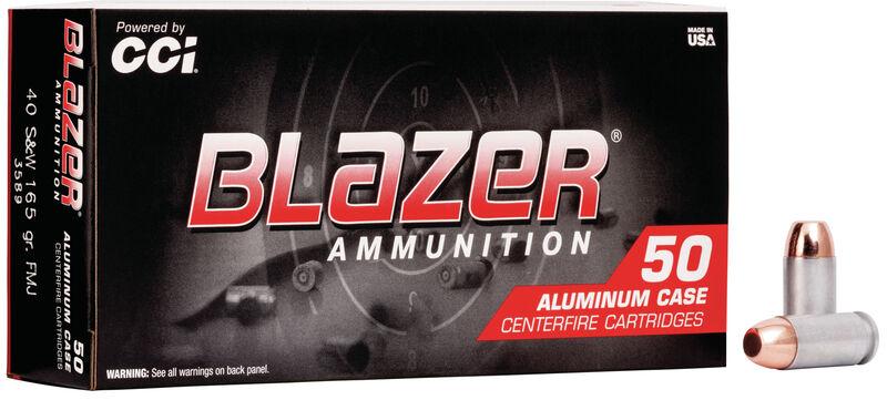 CCI Blazer Aluminum Handgun Ammunition .40 S&W 165 gr FMJ 1100 fps 1000/ct - CCI