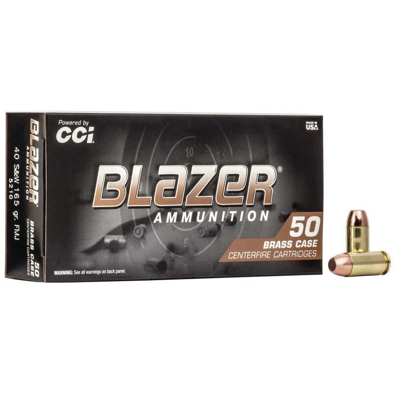 CCI Blazer Brass Handgun Ammunition .40 S&W 165 gr FMJ 1050 fps 1000/ct Case - CCI