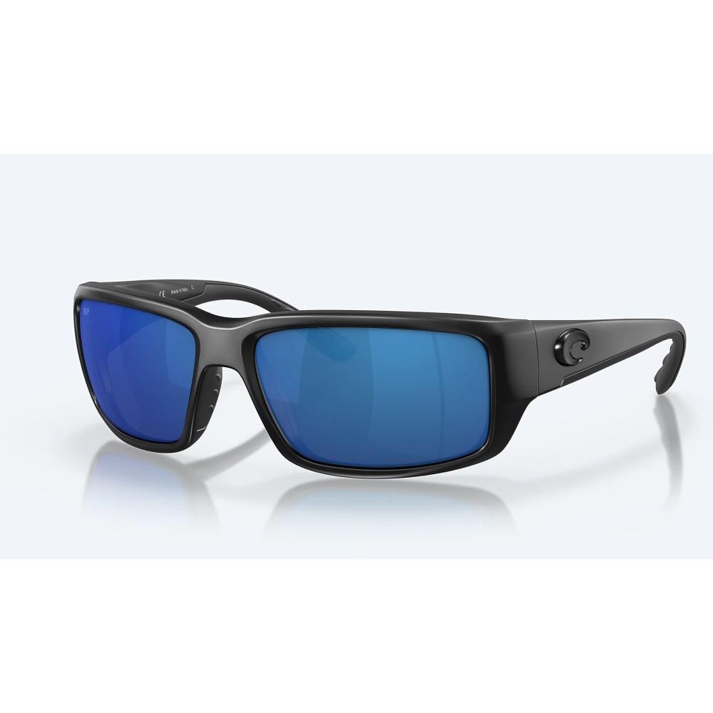 Costa Fantail Sunglasses Blackout Frame 580P Polarized Blue Mirror Lens - Costa